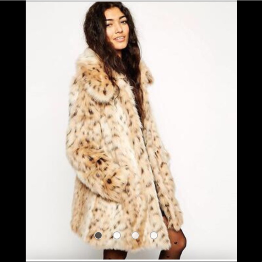 ASOS faux fur leopard cheetah long coat